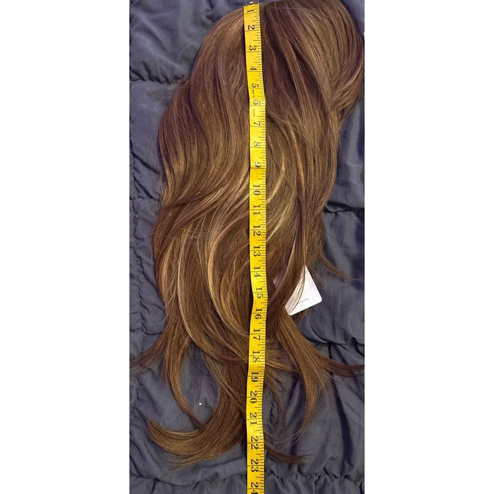 NEW Shining Yourself Haircube Women's Auburn Brown Highlighted Layered Wig 23
